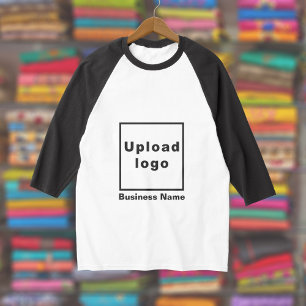 Bedrijfsnaam en Logo, zwart-wit 3/4 Sleeve T-shirt