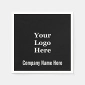 Bedrijfsnaam en Logo Zwart-wit Sjabloon Servet (Voorkant)