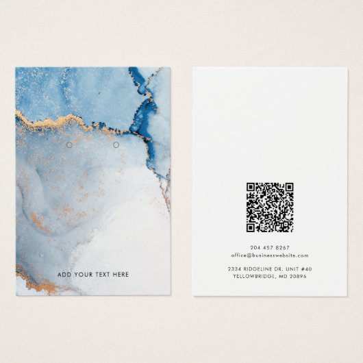 Bedrijfsnaam en QR Code Oorbellen Display Kaart (Voorkant /achterkant)