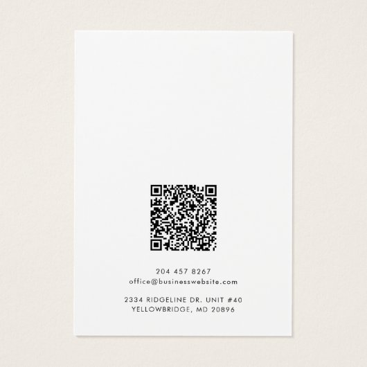 Bedrijfsnaam en QR Code Oorbellen Display Kaart (Achterkant)