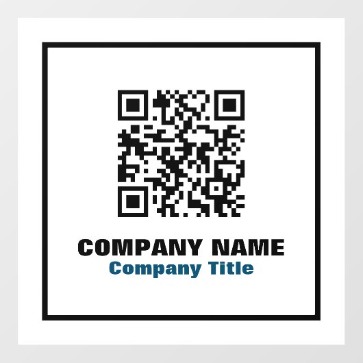 Bedrijfsnaam en QR-code Raamsticker (Vel)
