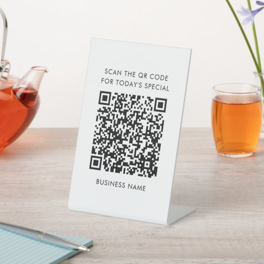 Bedrijfsnaam en QR-codenummer Reclamebord Met Voetstuk (Insitu)