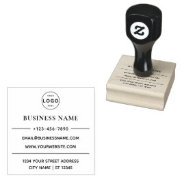 Bedrijfsnaam en retouradres Gepersonaliseerde Logo Rubberstempel