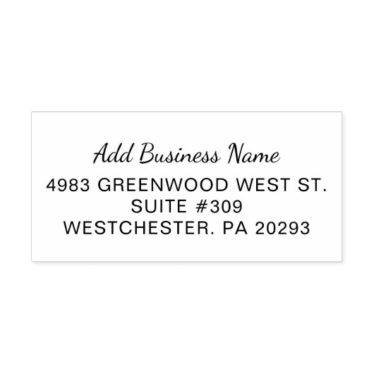 Bedrijfsnaam en retouradres-script rubberstempel (Afrduk)