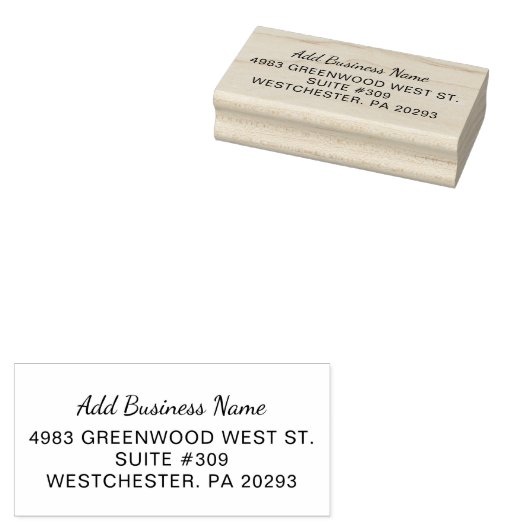 Bedrijfsnaam en retouradres-script rubberstempel (Gestempeld)