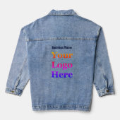 Bedrijfsnaam en uw Logo Hier Sjabloon Denim Jacket (Achterkant)