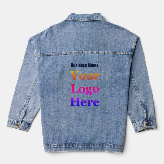 Bedrijfsnaam en uw Logo Hier Sjabloon Denim Jacket (Achterkant)