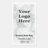 Bedrijfsnaam Faux Wit Marmeren Telefoon Website Servet (Voorkant)