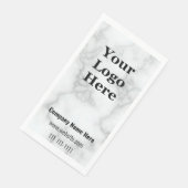 Bedrijfsnaam Faux Wit Marmeren Telefoon Website Servet (Hoek)