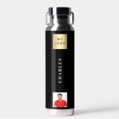 Bedrijfsnaam foto zwart waterfles (Voorkant)