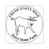 Bedrijfsnaam geitenmelk rubberstempel (Afrduk)