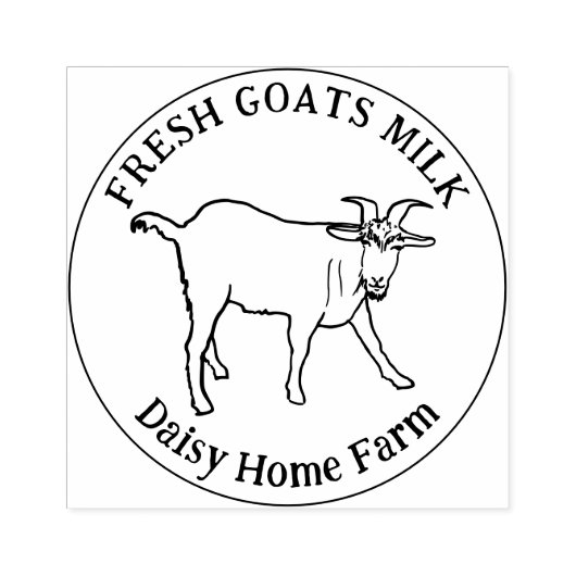Bedrijfsnaam geitenmelk rubberstempel (Afrduk)