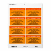 Bedrijfsnaam gemarkeerd op oranje verzendlabel (Full Sheet)