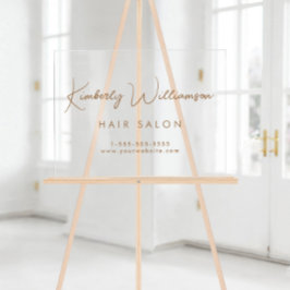 Bedrijfsnaam Gold Signature Script Acryl Bord