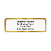 Bedrijfsnaam Gold White 4 regel retouradres Etiket (Voorkant)