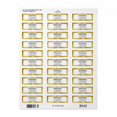 Bedrijfsnaam Gold White 4 regel retouradres Etiket (Full Sheet)