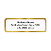 Bedrijfsnaam Goud en Wit Terugkeeradresetiket Etiket (Voorkant)