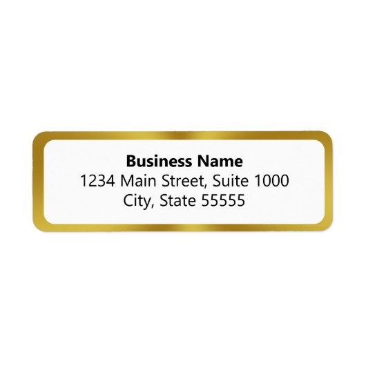 Bedrijfsnaam Goud en Wit Terugkeeradresetiket Etiket (Voorkant)