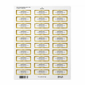 Bedrijfsnaam Goud en Wit Terugkeeradresetiket Etiket (Full Sheet)