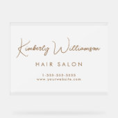 Bedrijfsnaam Gouden Handtekening Script Frosted Acryl Bord (Voorkant)