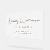 Bedrijfsnaam Gouden Handtekening Script Frosted Acryl Bord (Hoek)