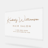 Bedrijfsnaam Gouden Handtekening Script Frosted Acryl Bord (Hoek)