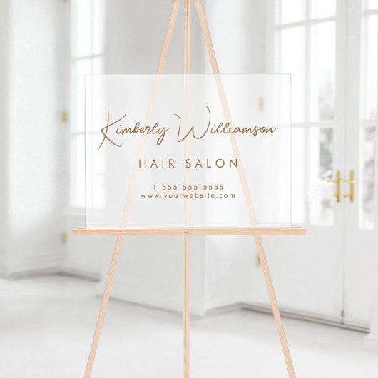 Bedrijfsnaam Gouden Handtekening Script Frosted Acryl Bord