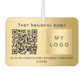 Bedrijfsnaam gouden logo qr code luchtverfrisser (Voorkant)