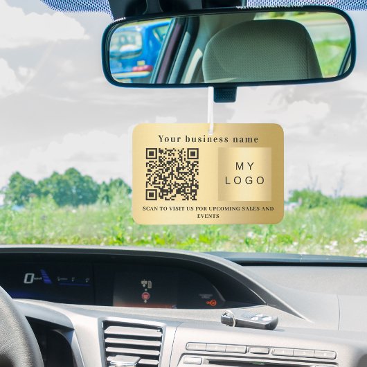 Bedrijfsnaam gouden logo qr code luchtverfrisser