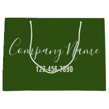 Bedrijfsnaam Groen en Wit Script Telefoonnummer