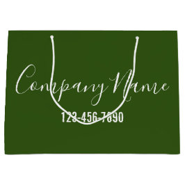 Bedrijfsnaam Groen en Wit Script Telefoonnummer Groot Cadeauzakje