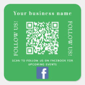 Bedrijfsnaam groen qr code Facebook Vierkante Sticker (Voorkant)