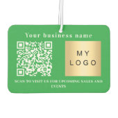 Bedrijfsnaam helder groen logo qr code luchtverfrisser (Achterkant)