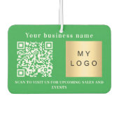 Bedrijfsnaam helder groen logo qr code luchtverfrisser (Voorkant)