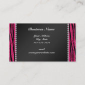 Bedrijfsnaam hete roze glitterzebrastrepen visitekaartje (Achterkant)