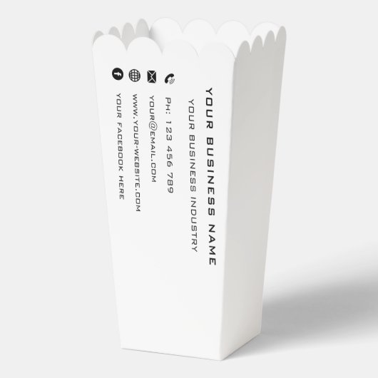 Bedrijfsnaam Info Bedrijf Promotionele Popcorn Box Bedankdoosjes (Voorkant)