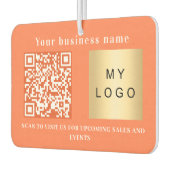 Bedrijfsnaam koraal sinaasappel logo qr code luchtverfrisser (Links)