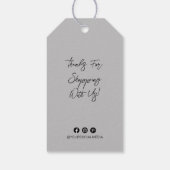 Bedrijfsnaam, Logo, Adres, Zwart/Grijs Prijs Label Cadeaulabel (Achterkant)