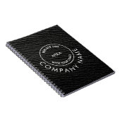 Bedrijfsnaam Logo Black Faux Leather Effect Notitieboek (Rechterzijde)