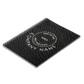 Bedrijfsnaam Logo Black Faux Leather Effect Notitieboek (Linkerzijde)