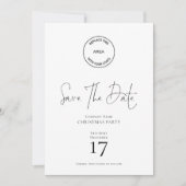 Bedrijfsnaam Logo Christmas Party Save the Date Kaart (Voorkant)