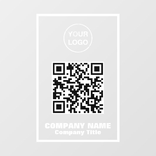 Bedrijfsnaam, Logo en QR-code Raamsticker (Vel)