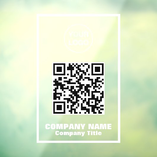 Bedrijfsnaam, Logo en QR-code Raamsticker (Vel 3)