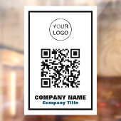 Bedrijfsnaam, Logo- en QR-code Raamsticker (Vel 2)