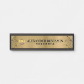 Bedrijfsnaam Logo Gold Black Elegant Custom Deurbordje (Voorkant)