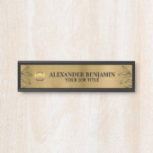 Bedrijfsnaam Logo Gold Black Elegant Custom Deurbordje (Voorkant)