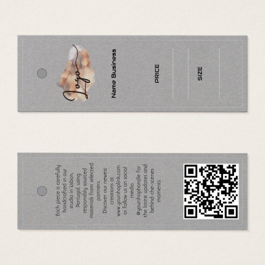Bedrijfsnaam logo Kleding Label Mini Visitekaartjes (Voorkant /achterkant)