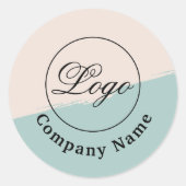 Bedrijfsnaam & Logo met aangepast merk Ronde Sticker (Voorkant)