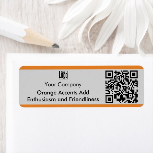 Bedrijfsnaam Logo Motto QR Code Marketing Etiket (Insitu)