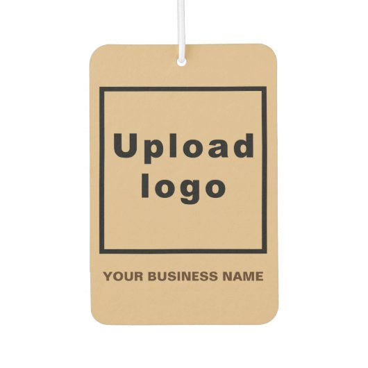 Bedrijfsnaam & Logo op Lichtbruine Luchtverfrisser (Voorkant)